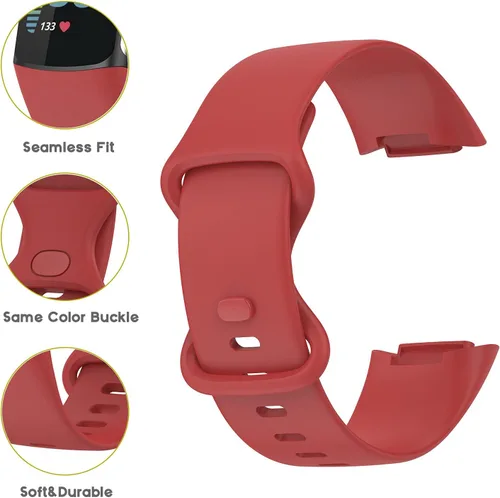 Miniatura 2 de Correas deportivas compatibles con Fitbit Charge 5 Smartwatch Accesorio, correa de reloj de silicona suave, pulsera de repuesto para Charge5