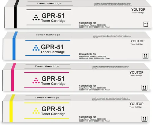 4PK GPR-51 GPR51 Cartucho de tóner (8516B003AA 8517B003AA 8518B003AA 8519B003AA) Reemplazo para Canon ImageRunner Advance C250 C250if C255if C350if