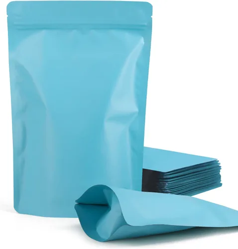 Miniatura 10 de FireKylin Paquete de 100 bolsas resellables con pie, bolsas a prueba de olores con cierre de cremallera de aluminio para embalaje