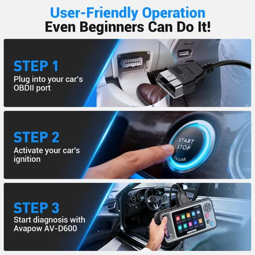 Miniatura 6 de AVAPOW AV-D600 Escáner OBD2 de 4 Sistemas Motor/Transmisión/SRS/ABS Herramienta de Diagnóstico, Restablecimiento de Aceite/Restablecimiento