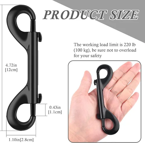 Miniatura 2 de ERKOON Ganchos extra grandes de 4-7/10 pulgadas de doble extremo, capacidad de carga de 220 libras, clips de aleación de zinc de doble cara