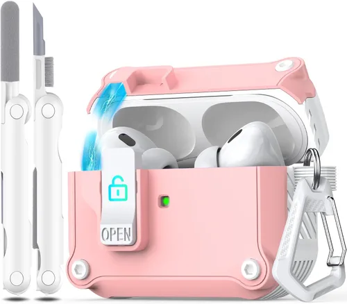 Miniatura 93 de R-fun - Funda para audífonos compatible con AirPods de 4.ª generación 2024, cubierta protectora de expulsión automática a prueba de caídas, puerto