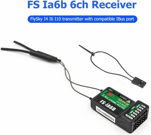 Miniatura 2 de HTLNUZD Flysky FS-iA6B con puerto iBus 2.4G 6CH PPM controlador de salida receptor para FS i4 i6S i6X i10 RC Car Drone Airplane Transmisor (2 piezas)