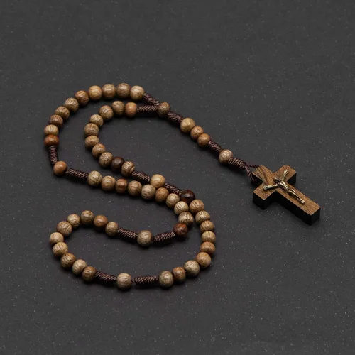Miniatura 8 de Rosario de madera de tamaño pequeño de bolsillo Intercession fabricado en Brasil