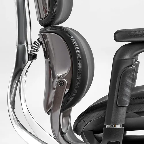 Miniatura 4 de EUREKA ERGONOMIC Silla de oficina ejecutiva, silla de oficina de respaldo alto con soporte lumbar, silla de escritorio ejecutiva de cuero de Negro