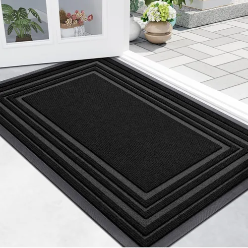 Miniatura 13 de Buganda Tapete para Puerta Delantera Entrada Interior y Exterior, Tapetes de Goma Natural Antideslizantes, Fácil de Limpiar, Perfil Bajo, Atrapa