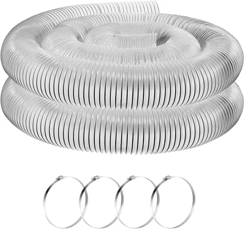 Miniatura 9 de Amylove Manguera de recogida de polvo de PVC pesado de 2.5 pulgadas, 10 pies, manguera flexible de PVC transparente con bobina de alambre de acero