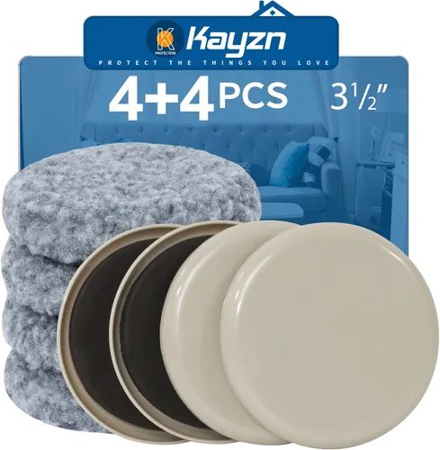 Deslizadores de muebles, deslizadores de muebles multisuperficie para alfombras y suelos de madera dura, paquete de 4 almohadillas móviles de 3 1/2