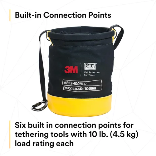Miniatura 8 de 3M DBI-SALA - Protección contra caídas para herramientas, 1500133, cubo seguro de lona para control de derrames con 6 puntos de conexión de anillo