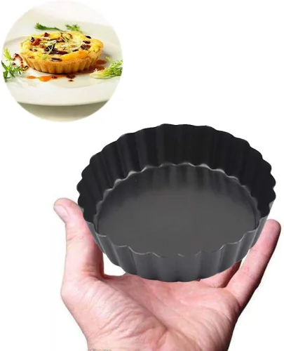 Miniatura 7 de Mini sartenes para tartas, antiadherentes de 4 pulgadas, mini sartén para quiche con parte inferior extraíble, juego de 6 (4 pulgadas)