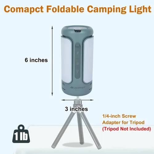Miniatura 7 de AYAMAYA - Luces de campamento plegables recargables, linterna LED de campamento de 10000 mAh con energía de emergencia integrada, linterna portátil