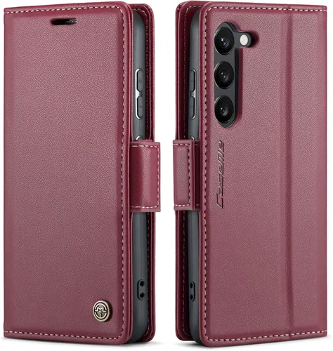 Miniatura 11 de QLTYPRI Funda tipo cartera para Samsung Galaxy S22 Ultra, funda magnética de piel sintética de alta calidad con bloqueo RFID, ranuras para tarjetas