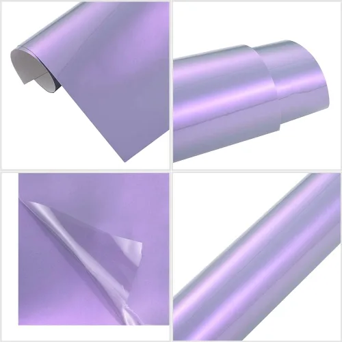 Miniatura 6 de XhuangTech Rollo de vinilo adhesivo camaleón de color gris a morado, para carrocería, rollo de burbujas de aire para bricolaje