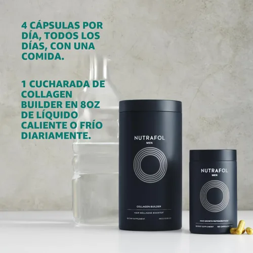 Miniatura 10 de Nutrafol Suplemento para el crecimiento del cabello para hombres y péptidos de colágeno en polvo, formulado por médicos para un cabello visiblemente