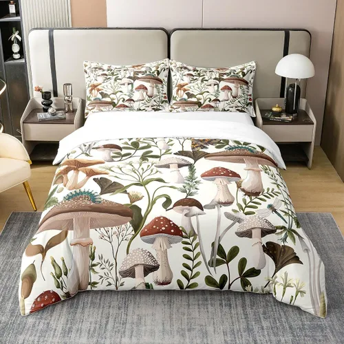 Miniatura 14 de 100% Algodón Natural Acuarela Juego de Ropa de Cama con Diseño Marino para Niños y Niñas, Juego de Cama con Estrella de Mar y Caracol Azul, Juego