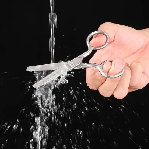 Miniatura 8 de HALO FORGE Tijeras de costura de punta redonda: pequeñas tijeras de tela pequeñas afiladas de seguridad, tijeras de acero inoxidable de plata