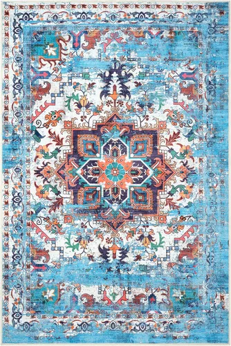 Miniatura 22 de GLN Rugs Traditional Collection - Alfombra de felpilla lavable a máquina, tradicional lavable, antideslizante, alfombra de felpilla de pelo corto
