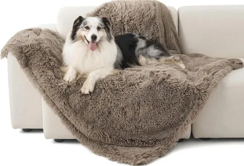 Miniatura 23 de Bedsure Mantas para perros grandes, manta impermeable mullida para perro para protector de sofá y cama, lavable, manta mullida de piel sintética Gris