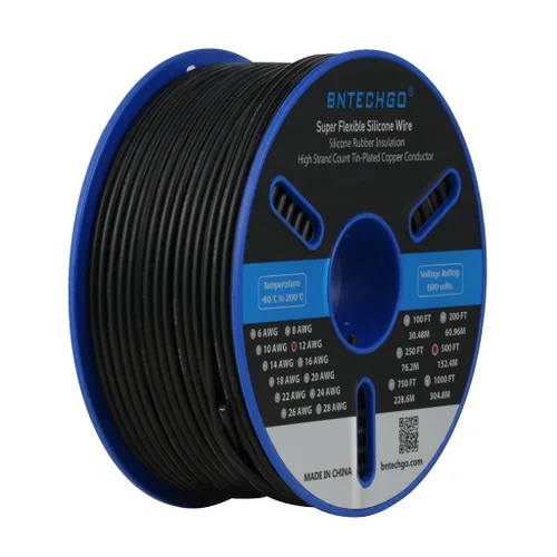 Miniatura 10 de BNTECHGO Carrete de alambre de silicona calibre 12, 50 pies, color marrón, flexible, 12 AWG, alambre de cobre estañado trenzado