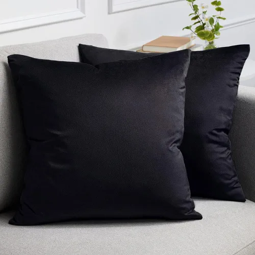Miniatura 29 de lalaLOOM Juego de 2 fundas de almohada lujosas de terciopelo sedoso, 18 x 18 pulgadas, fundas de almohada decorativas más suaves, cremallera oculta