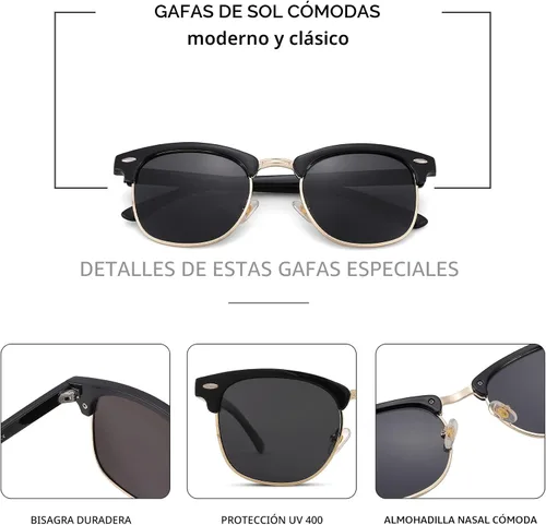 Miniatura 5 de Pro Acme Gafas de sol polarizadas semi sin montura con protección UV 400 para mujeres y hombres
