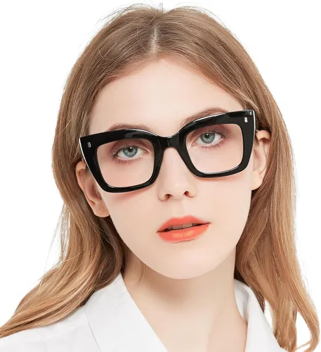 Gafas de lectura de gran tamaño para mujer, lectores gruesos de ojo de gato con bisagras de resorte 1.0 1.25 1.5 1.75 2.0 a 4.0 Negro