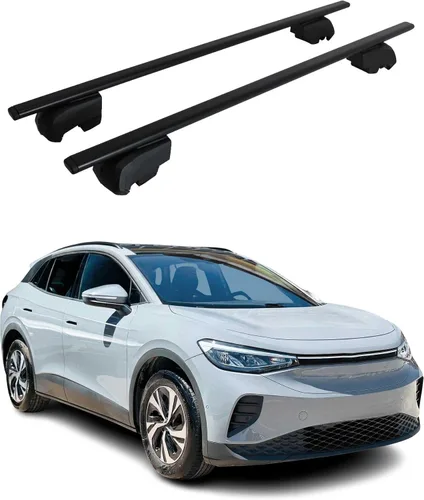 Miniatura 12 de OMAC Barras transversales para portaequipajes Volkswagen ID.4 2021-2024 con cerradura de 165 libras de aluminio negro, 2
