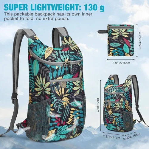 Miniatura 6 de G4Free Mochila de Senderismo Ligera y Empacable para Hombres y Mujeres Mochilas de Día de Senderismo Pequeñas Mochila Plegable para el Hombro Bolsa