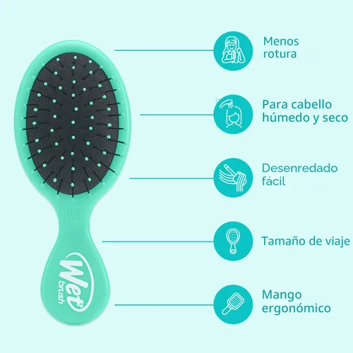 Miniatura 3 de Wet Brush - Cepillo desenredante Squirt, exclusivo de Amazon color aguamarina, mini desenredante, cerdas IntelliFlex ultrasuaves sin enredos