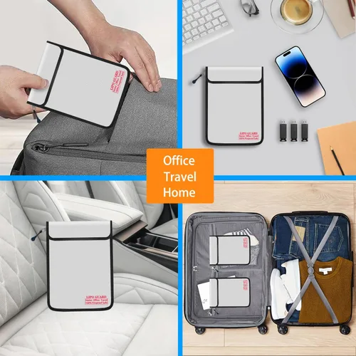Miniatura 7 de Bolsa de seguridad Lipo ignífuga de 5 x 8 pulgadas con cremallera ignífuga, borde ignífugo, alambre ignífugo, oficina en casa, viajes