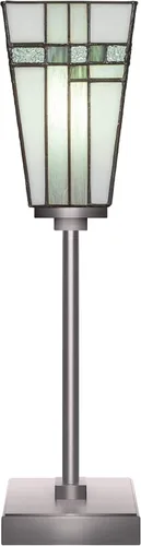 Miniatura 12 de Toltec Lighting Luna Accent - Lámpara de mesa, acabado de granito oscuro, cristal cuadrado de burbujas ahumadas de 3.5 pulgadas
