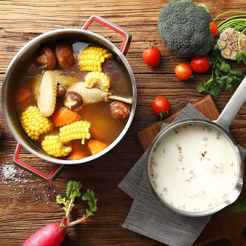 Miniatura 9 de NANFANG BROTHERS Olla de acero inoxidable de 3 cuartos de galón con tapa de vidrio, olla antiadherente de núcleo de cobre de grado alimenticio 316