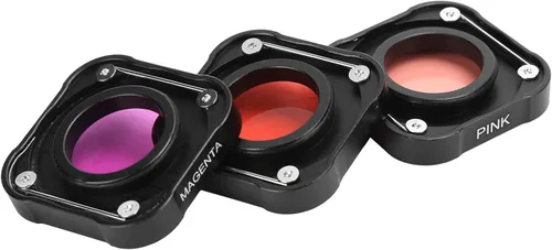 Miniatura 2 de Juego de filtros de lente de 3 piezas, filtro de cámara de aleación de aluminio, lente de vidrio óptico, juego de filtro de buceo subacuático