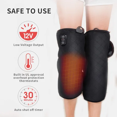Miniatura 4 de ComfIer - Rodillera calentada con masaje, masajeador de vibración con almohadilla térmica para dolor de rodilla, masajeador de piernas, rodillera