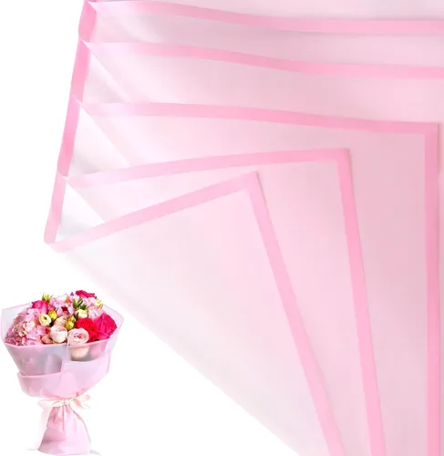 Miniatura 22 de Jutieuo 20 hojas de papel de regalo de flores negras, papel floral coreano translúcido impermeable para ramos de flores, embalaje de regalo, Borde