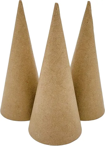 Miniatura 12 de Paper Mache Cone - Juego variado de 4 unidades de 17.87 x 5, 13.75 x 5, 10.63 x 4, 7 x 3 pulgadas.