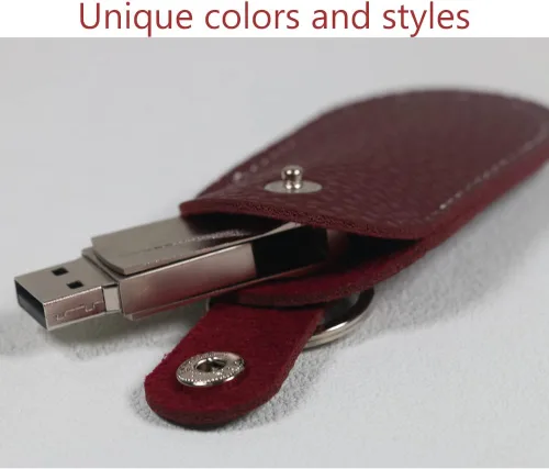 Miniatura 4 de Funda protectora de piel sintética para unidad flash USB, 3 unidades, se puede utilizar para yubikey o una funda yubikey. Rojo Profundo