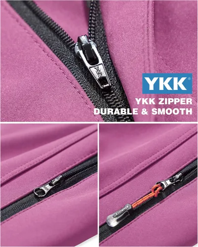 Miniatura 3 de Pantalones de senderismo para mujer, impermeables, resistentes al viento, con forro polar, con 4 bolsillos con cremallera