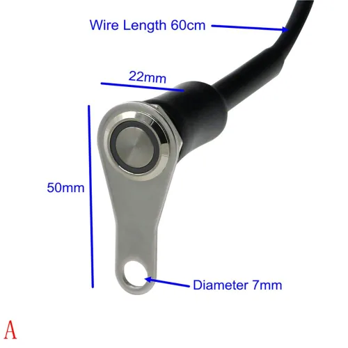 Miniatura 2 de RAYANA Interruptor LED universal de acero inoxidable para motocicleta, manillar de encendido y apagado, montaje ajustable, botón de interruptores