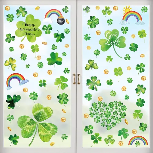 Miniatura 12 de 77 calcomanías para ventana del Día del Padre, 9 hojas de decoración azul para el Día del Padre, calcomanías de doble cara para ventanas de vidrio