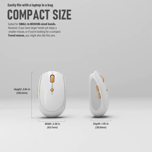 Miniatura 7 de Ratón inalámbrico silencioso para trabajo y estudio, Bluetooth de modo dual + receptor USB de 2.4G, recargable, cómodo para largas horas, compatible