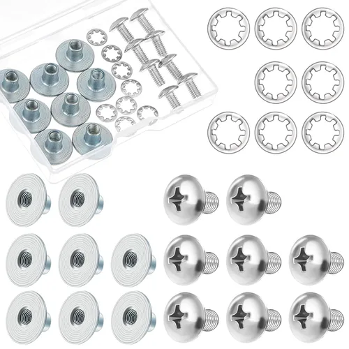 Miniatura 8 de Landhoow 4 juegos de tornillos para placa trasera de fútbol, tornillos Chicago, accesorios de placa trasera de fútbol, incluye cabeza de armadura