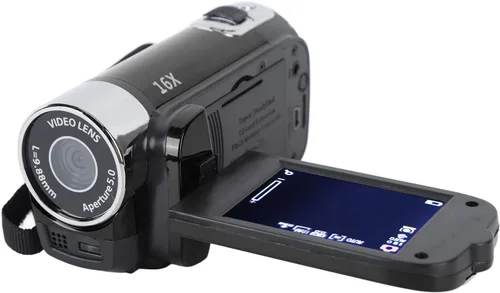 Miniatura 7 de FOSA Videocámara de cámara HD 1080P, cámara DV de 16 MP Cámara de vídeo con zoom digital 16x, pantalla giratoria TFT de 2.7 pulgadas, altavoces Negro