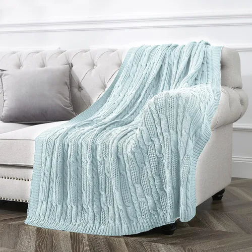 Miniatura 2 de Aormenzy - Mantas de punto trenzadas de 50 x 60 pulgadas, manta suave, acogedora y ligera, manta de acrílico lavable a máquina, manta decorativa