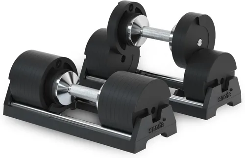 Miniatura 8 de SNODE AD80 Drop Proof 80 lbs Adjustable Dumbbell Set -Adjustable Weights with Cast Iron Plates and Cradle, Knurled Handle, Fast Adjust, Compact Home