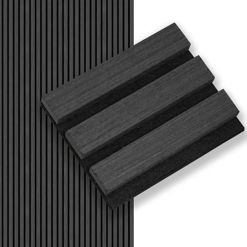 Miniatura 24 de SMARTSTANDARD 1 pieza panel de pared de madera de muestra, paneles de madera acanalada 3D para decoración de pared interior, paneles de madera Roble