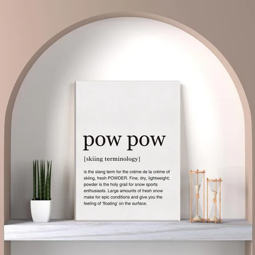 Miniatura 5 de LEXSIVO Lienzo impreso con definición de Pow Pow, arte de pared, decoración de oficina en casa, pintura artística de esquí, 12 x 15 pulgadas, lienzo