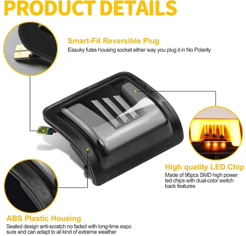 Miniatura 4 de Switchback - Marcador de espejo lateral, señal de giro y luz de marcha de repuesto para 2008-2016 F250 F350 F450 F550 Super Duty DRL accesorios
