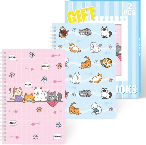 Miniatura 9 de B1ykin Cuadernos en espiral A5, 2 unidades, 50 hojas, 100 páginas, encuadernados con alambre, regalo de agradecimiento al profesor, cuaderno