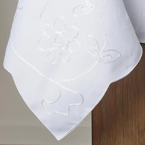 Miniatura 2 de Violet Linen Dublin - Mantel de diseño bordado blanco de 72 x 120 pulgadas, rectangular, rectangular